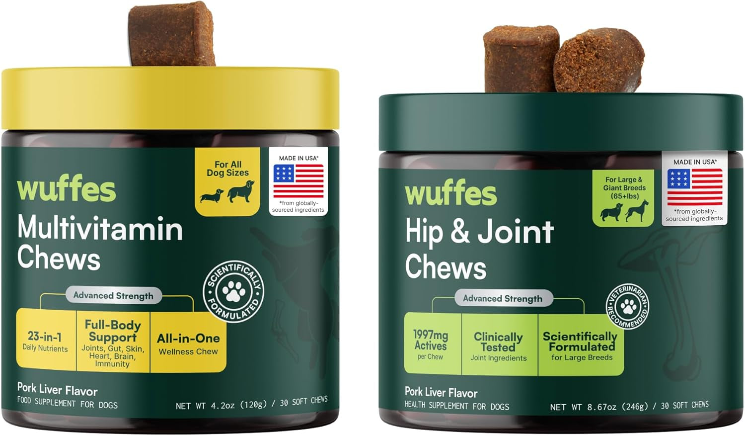 Hip & Joint Supplement & Multivitamin Bundle for Large Breed Dogs