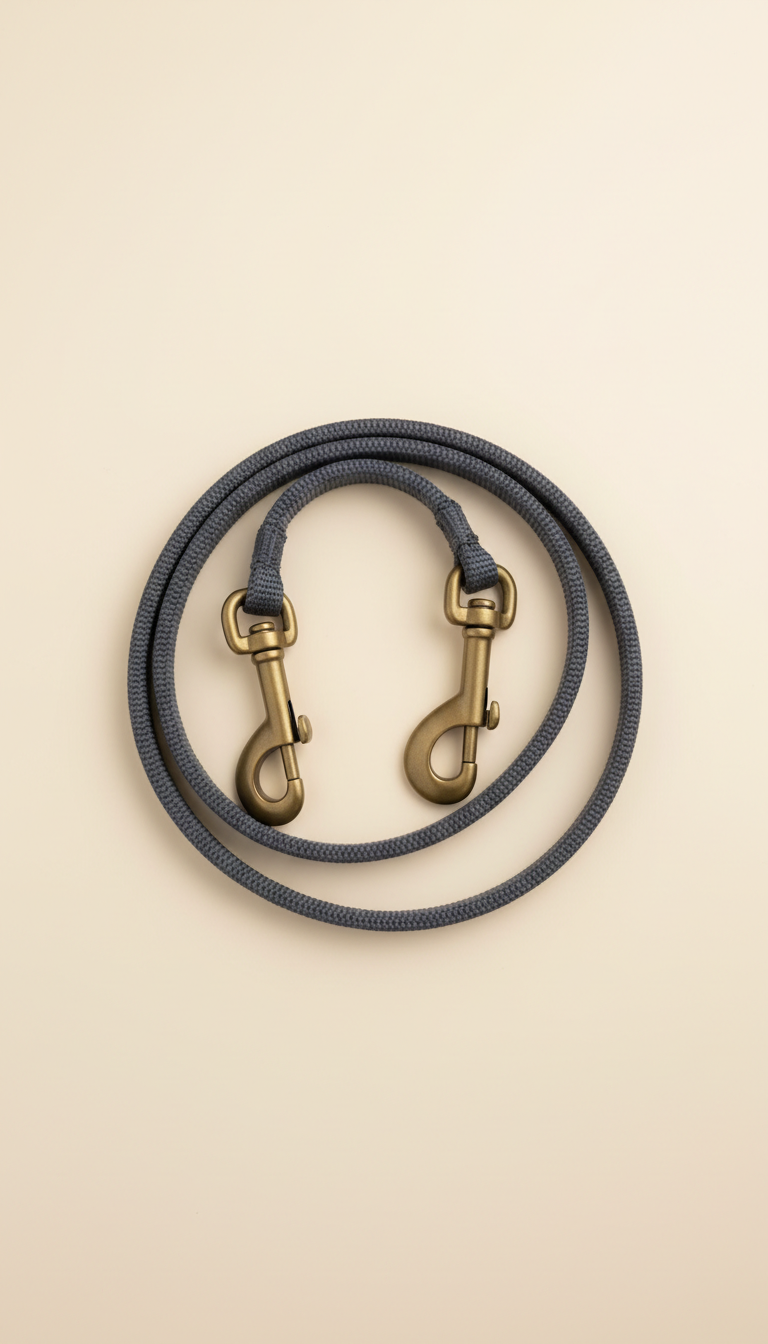 Nylon leash with matte hardware