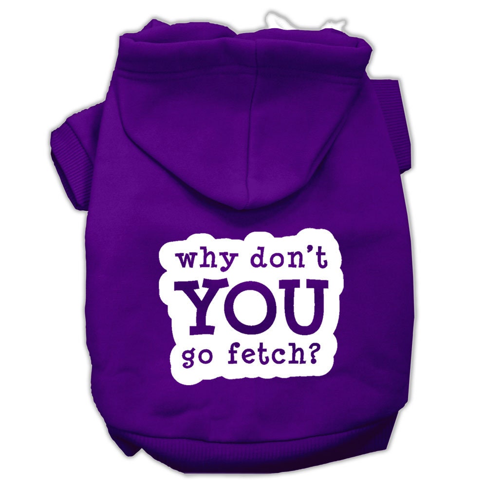 Pet Hoodie Screen Printed, "Fetch"