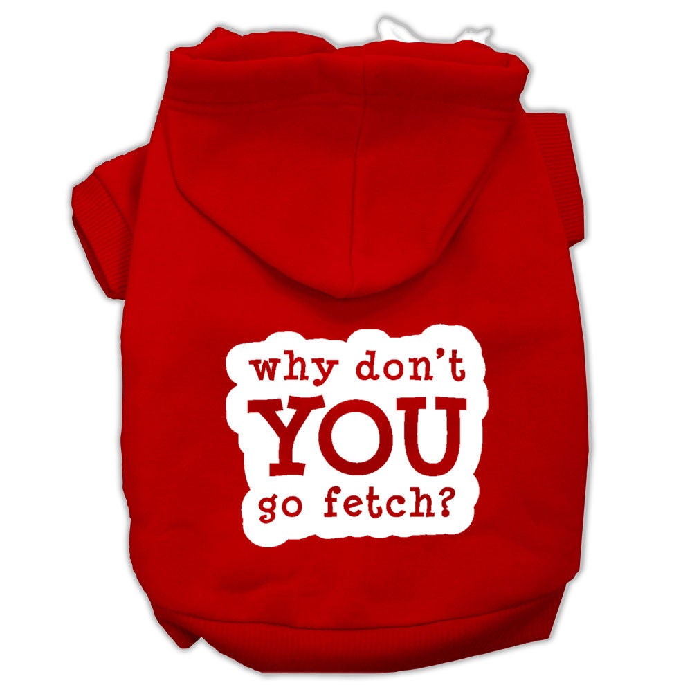 Pet Hoodie Screen Printed, "Fetch"
