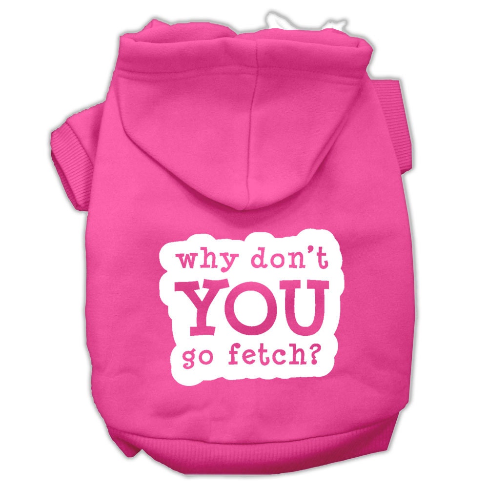 Pet Hoodie Screen Printed, "Fetch"